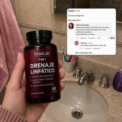 FemLab® -  Drena Naturalmente la Hinchazón del Rostro, Abdomen y Piernas
