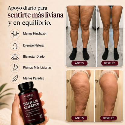 FemLab® -  Drena Naturalmente la Hinchazón del Rostro, Abdomen y Piernas